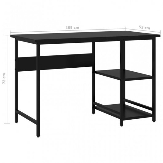 VidaXL Escritorio para Ordenador de MDF y Metal 105x55x72cm Negro