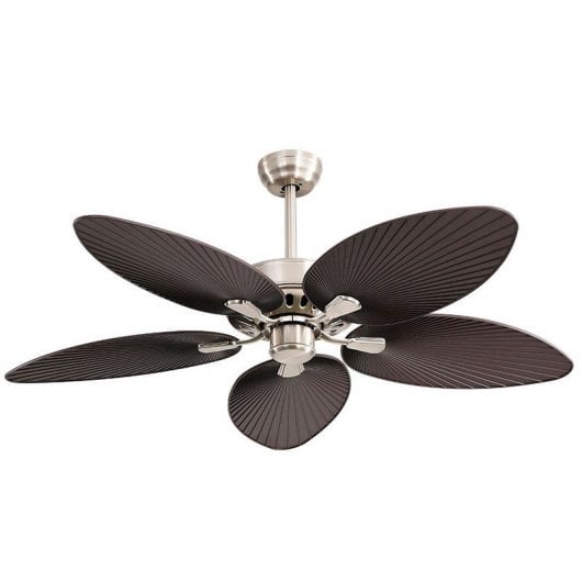 Ventilatore da Soffitto Fabrilamp Borasco con Motore DC e Luce LED 35W Colore Nichel