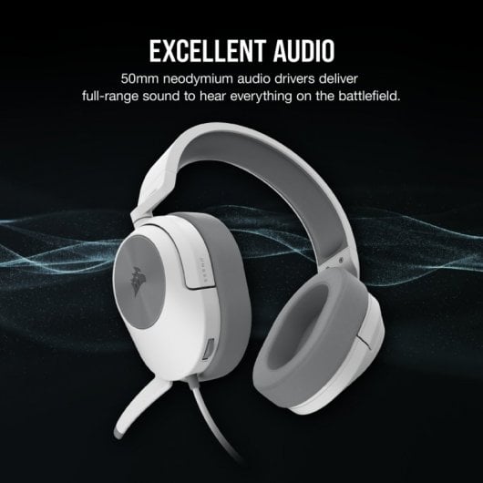 Corsair HS55 Stereo Auriculares Gaming Multiplataforma Blancos