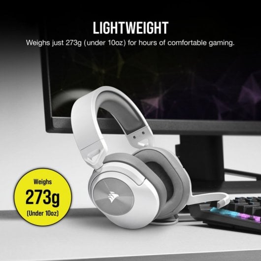 Cuffie da gioco stereo multipiattaforma Corsair HS55 bianche