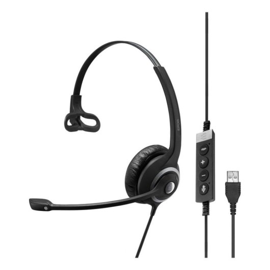 Auriculares Sennheiser SC 230 MS II con cable USB, cancelación de ruido, uso oficina, negros