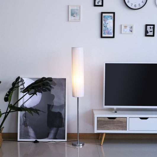 Homcom Candeeiro de pé moderno E27 40w Interruptor de pé com base em aço inoxidável