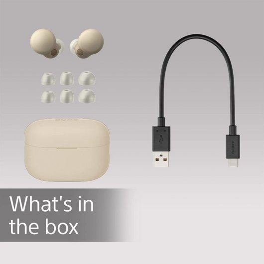 Sony LinkBuds S Auriculares Inalámbricos con Cancelación de Ruido Crema
