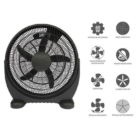 Infiniton BOX-555N Ventoinha de Chão 60W Preta