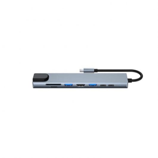 Adaptateur hub USB-C multiport Smartek 8-en-1 avec charge rapide