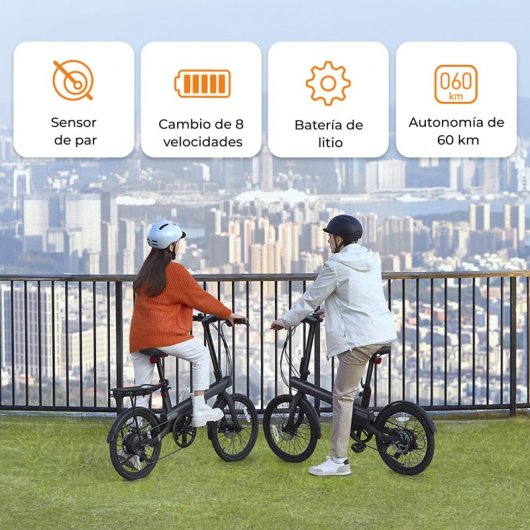 QiCycle C2 Bicicleta Eléctrica Urbana Preta