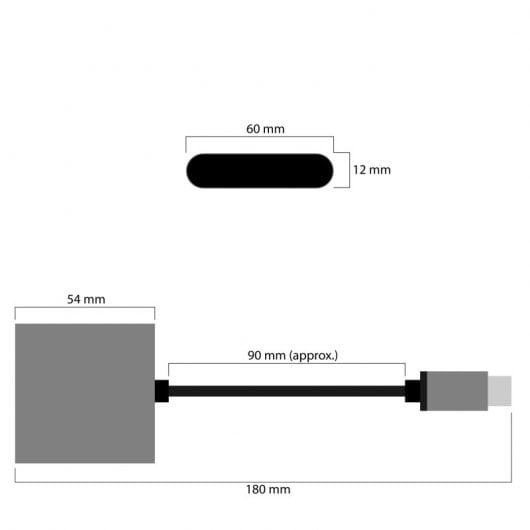 OcioDual USB Typ C auf USB 3.1 Adapterkabel und HDTV-Ausgang Audio-Video-Daten Silber