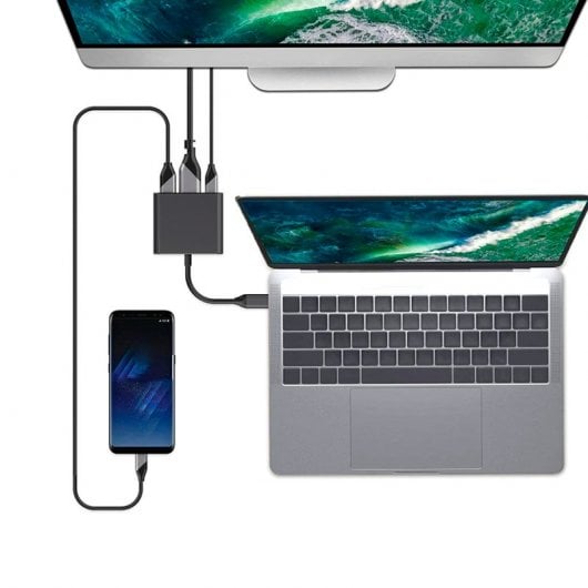 OcioDual USB Typ C auf USB 3.1 Adapterkabel und HDTV-Ausgang Audio-Video-Daten Silber