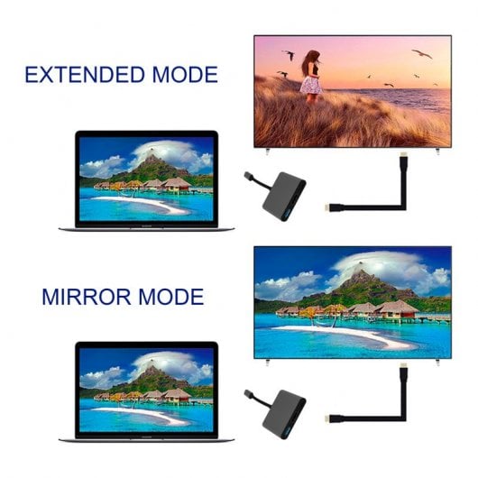 OcioDual USB Typ C auf USB 3.1 Adapterkabel und HDTV-Ausgang Audio-Video-Daten Silber