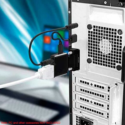 OcioDual VGA zu HDTV Konverter M/H Schwarz Adapter Konverter Video Audio Sound Buchse 3,5mm