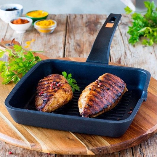 Bra Efficient Grill Liso 22 cm Antihaft Induktion Aluguss