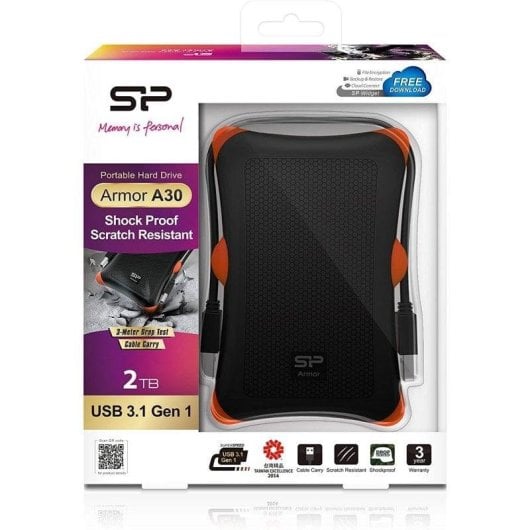 Disque Dur Silicon Power Armor A30 2TB 2.5" HDD USB 3.2 Résistant Chocs