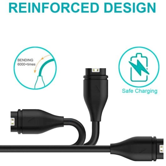 Câble de chargeur de données USB OcioDual pour montre intelligente Garmin noir