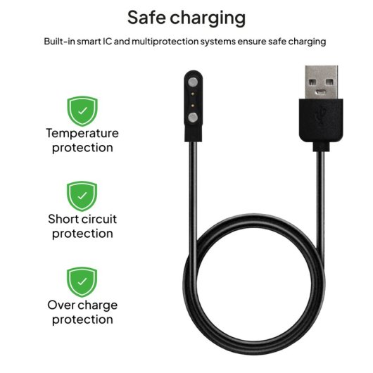 OcioDual Ladekabel für Xiaomi Smartwatch Watch 55 cm Schwarz
