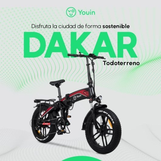 Bicicletta elettrica pieghevole Youin Dakar 250W Rossa