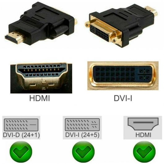 OcioDual HDTV zu DVI-I DL Dual Link Adapter 24+5p M/H Schwarz Videokonverter Schwarz