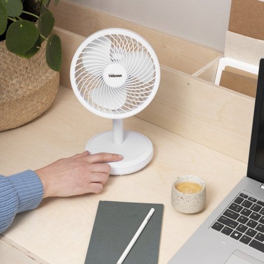 Tristar VE-5841 Ventilador de Mesa Recargable USB Blanco