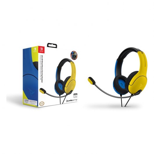 Cuffie da gioco PDP LVL40 gialle/blu per Nintendo Switch