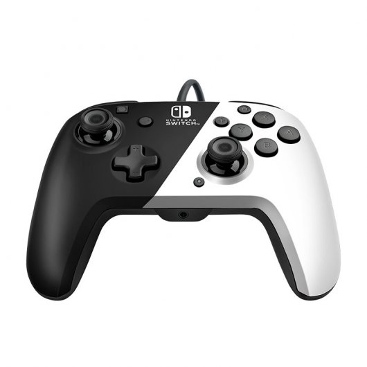 PDP Faceoff Deluxe Audio Comando com Cabo Branco/Preto para Nintendo Switch