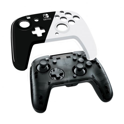 PDP Faceoff Deluxe Audio Comando com Cabo Branco/Preto para Nintendo Switch