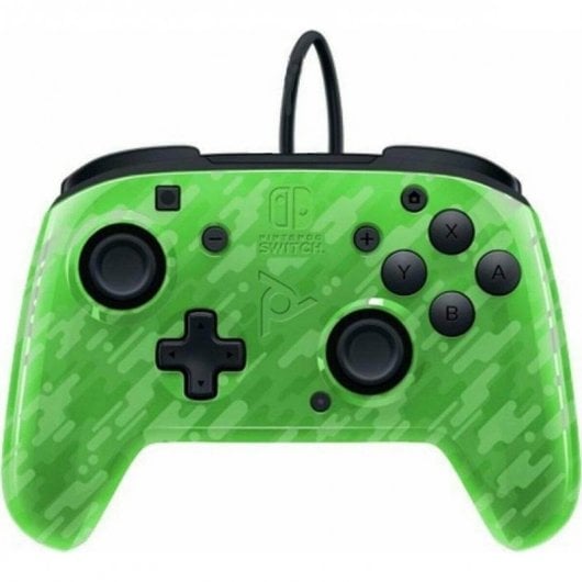 PDP Faceoff Deluxe Audio Comando com Cabo Verde Camo para Nintendo Switch