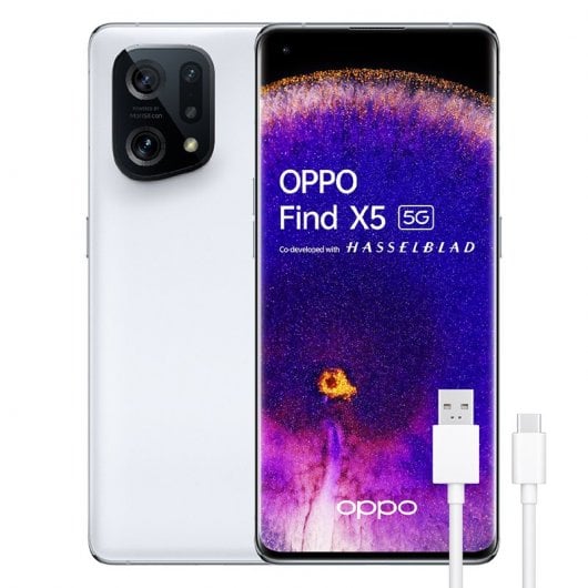 OPPO Find X5 5G 8/256GB Bianco sbloccato + cavo USB 3.1 Type-C