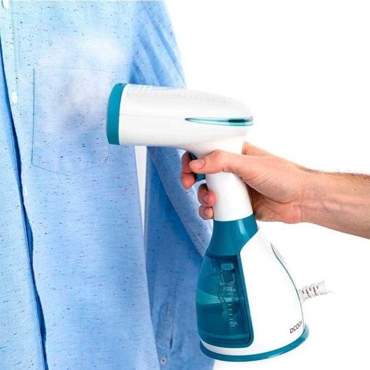 Plancha vertical Dcook Gallery 1500W Blanco/Azul vapor continuo 25g/min