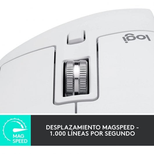 Logitech MX Master 3S Mouse RF Senza Fili + Bluetooth Laser 8000 DPI Bianco