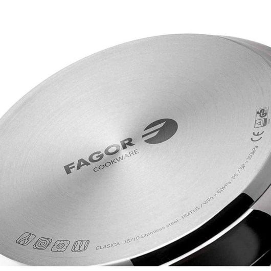 Olla a presión Fagor Clásica 6L acero inoxidable 3 sistemas seguridad