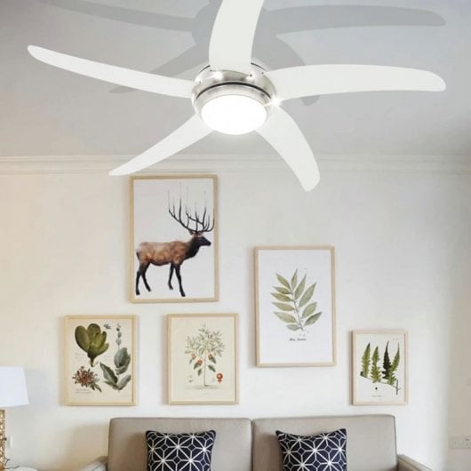 VidaXL Ventilador de Techo con Luz y Mando 75 W Blanco