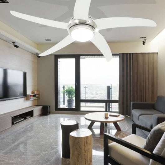 VidaXL Ventilador de Techo con Luz y Mando 75 W Blanco