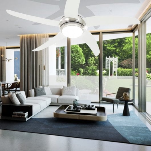 VidaXL Ventilador de Techo con Luz y Mando 75 W Blanco