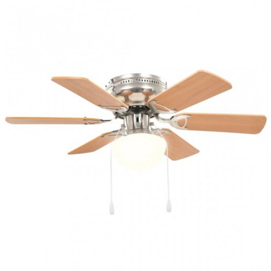 VidaXL Ventilador de Techo con Luz 115W Marrón Claro