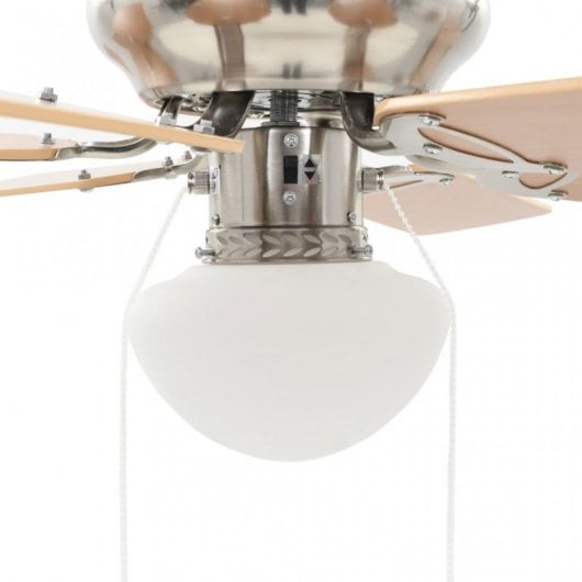 VidaXL Ventilador de Techo con Luz 115W Marrón Claro