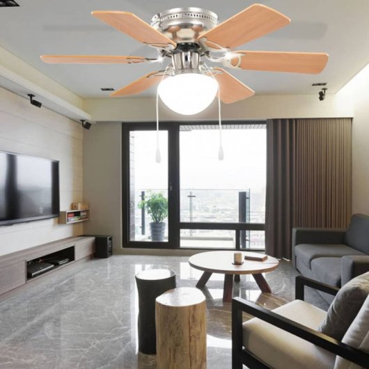 VidaXL Ventilador de Techo con Luz 115W Marrón Claro