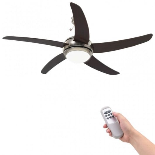 VidaXL Ventoinha de Teto com Luz e Comando 115W Castanha