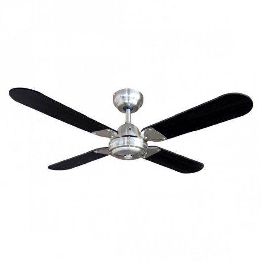 EDM Balear Ventilador de Techo con Aspas Reversibles y Mando 50W Negro/Cromado