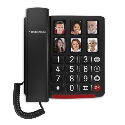 Amplicomms BigTel 40 Plus Teléfono para Personas Mayores Negro
