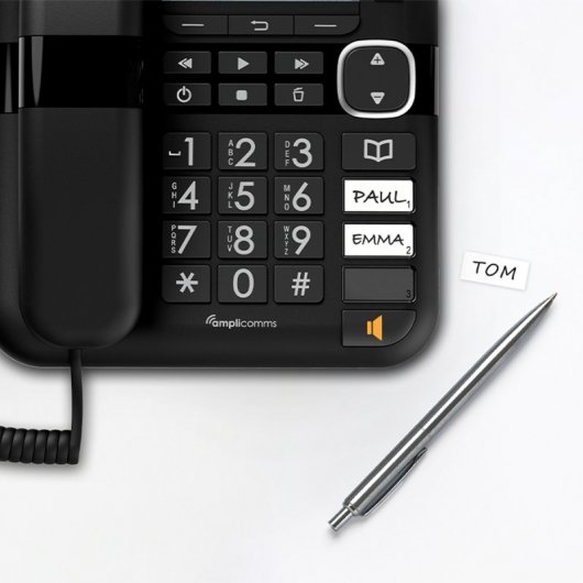 Amplicomms BigTel 1580 Combo 2 Teléfonos para Personas Mayores Negro