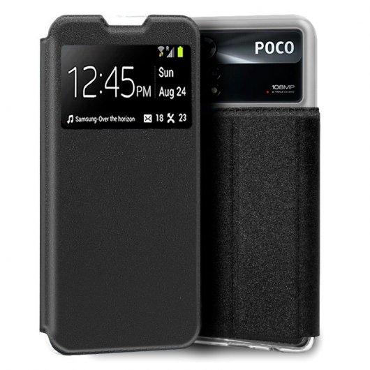 Coole schlichte schwarze Flip-Cover-Hülle für Xiaomi Poco X4 Pro 5G