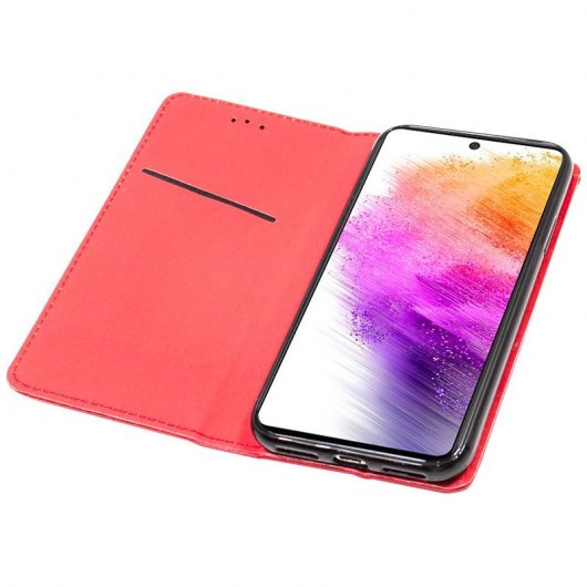 Cool Flip Cover Capa Lisa para Samsung Galaxy A73 5G A736 Vermelha