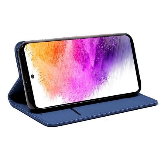 Étui à rabat bleu uni cool pour Samsung Galaxy A73 5G A736