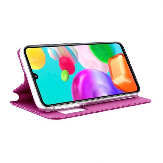 Cool Funda Flip Cover Liso Rosa para Samsung Galaxy A41 A415
