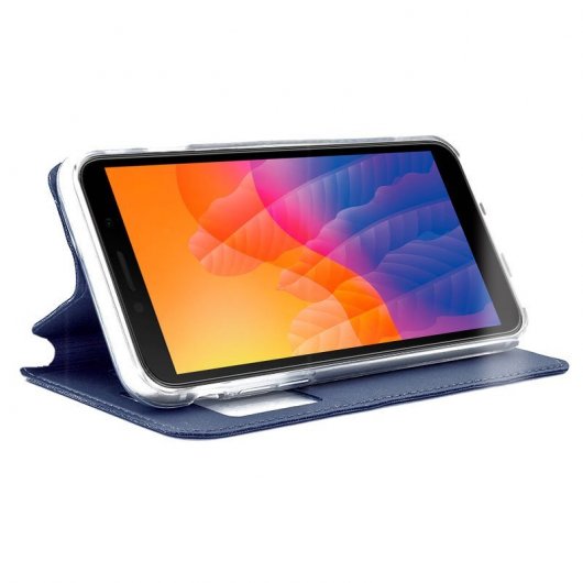 Cool Funda Flip Cover Liso Azul para Huawei Y5p