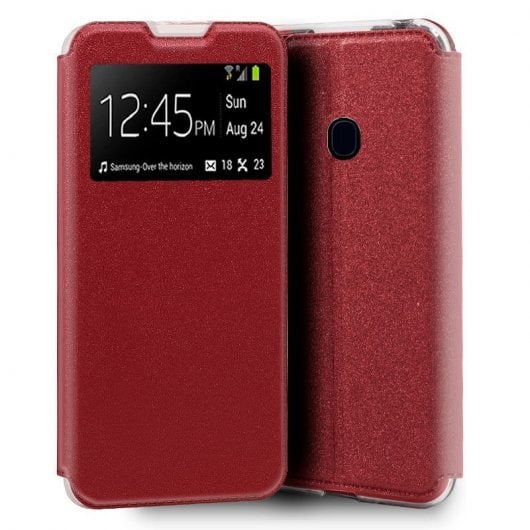 Coole Flip Cover Schlichte rote Hülle für Samsung Galaxy M31 M315