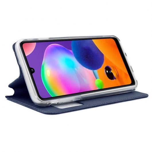 Étui à rabat bleu uni cool pour Samsung Galaxy A31 A315