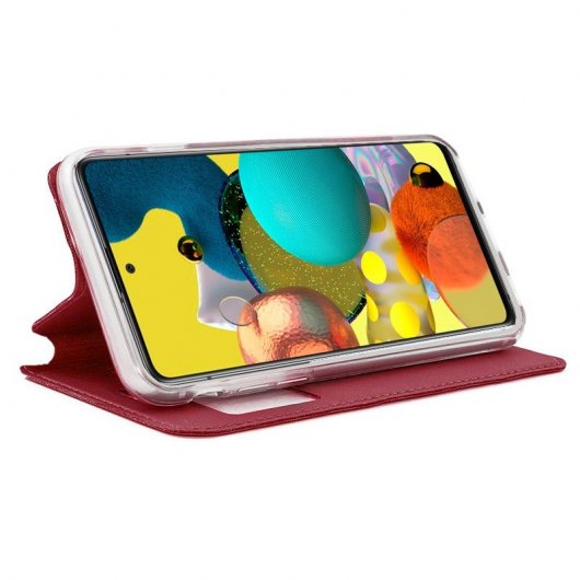 Cool Funda Flip Cover Liso Rojo para Samsung Galaxy A51 5G A516