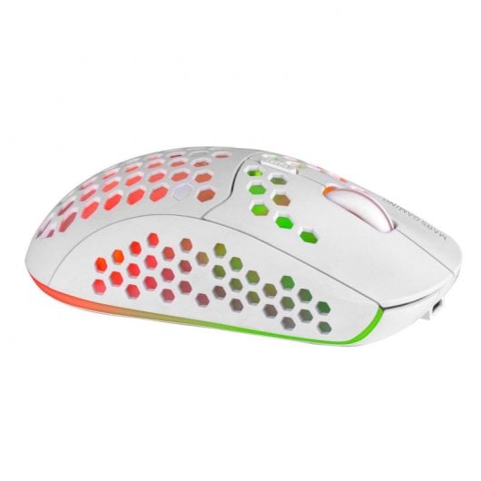 Mouse da gioco wireless Mars Gaming MMW3 RGB Flow 3200 DPI bianco