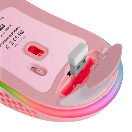 Mars Gaming MMW3 Ratón Gaming Inalámbrico RGB Flow 3200DPI Rosa