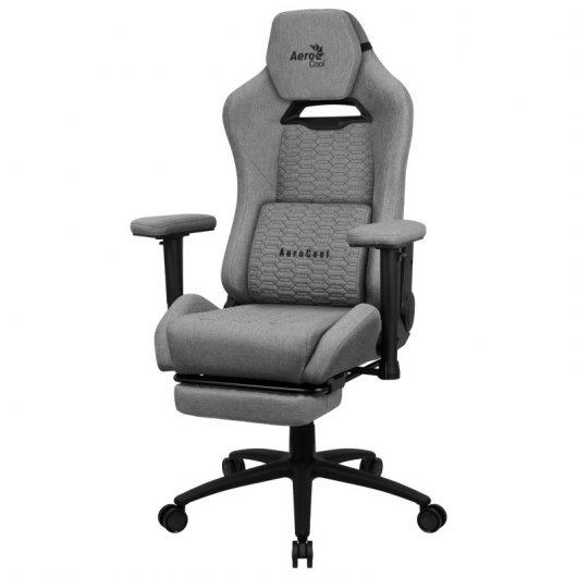 Cadeira para jogos Aerocool Royal AeroWeave com apoio para os pés cinza
